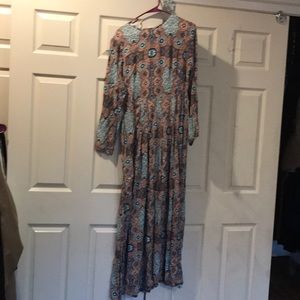 Long blu multicolored dress